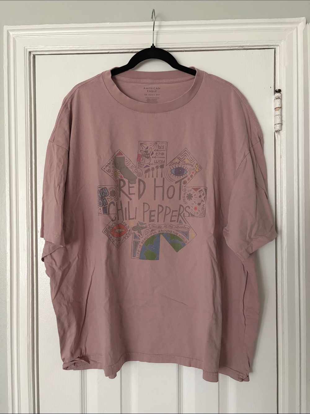 American Eagle Outfitters Men’s Dusty Pink Red Hot Chili Peppers Graphic Tee